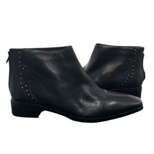 POUR LA VICTOIRE Bootie Janna Black Leather Ankle Zipper Square Studded Size 10